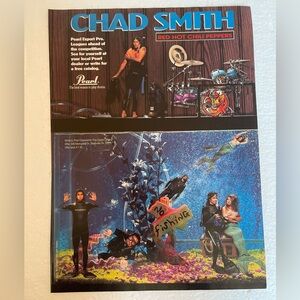 Pearl Drum Set Pinup Chad Smith with Vibrant Colors